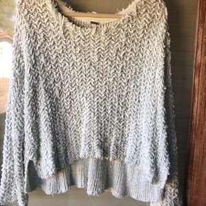 🌿Free People Light Sage Textured Pullover Sweater